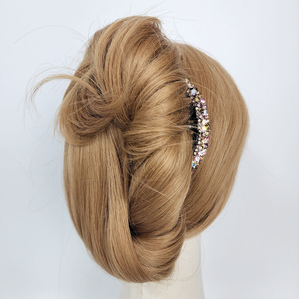 Luminous Hair Comb Pin with Cubic / Luxurious French Hair Pin / Hair Comb for Woman / Hair Fork for Thick Hair
