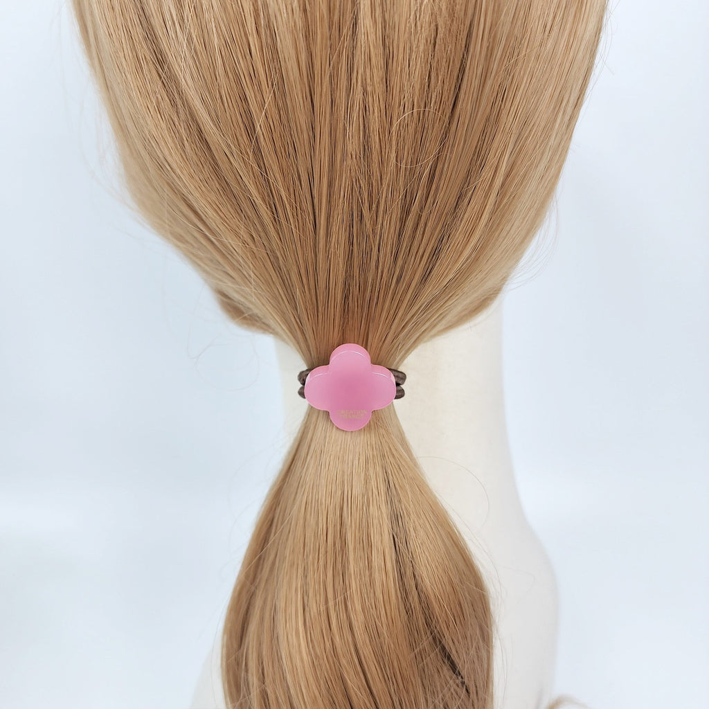 Leopard Marble Lovely Clover Hair Tie / Cute Ponytail Holder / Hair Accessory for Woman / French Hair Pin / Hair Scrunchy