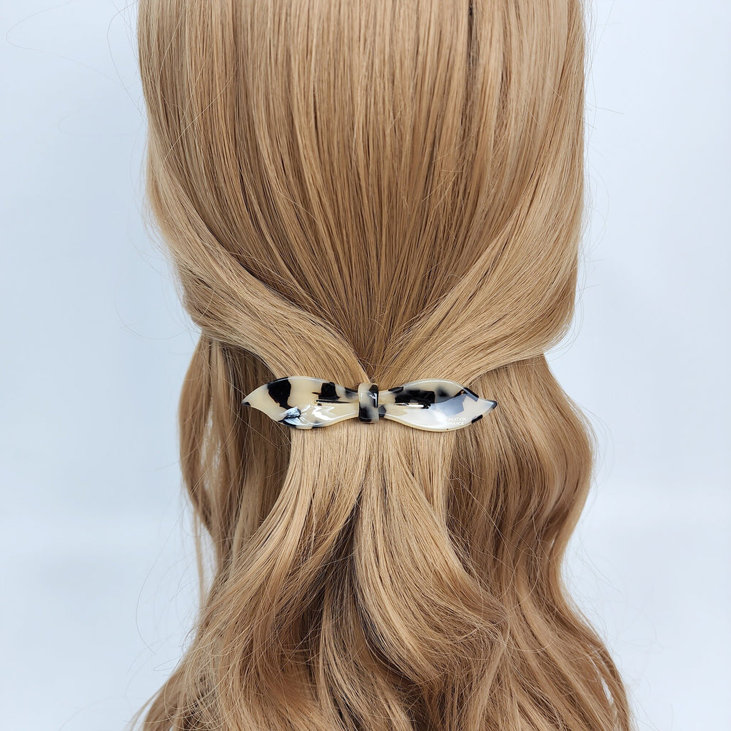 Pure Color Lip Shape Ribbon Hair Barrette (3.5 Inch) / Tortoise Shell French Hair Pin / Hair Accessory for Woman / Automatic Hair Clip
