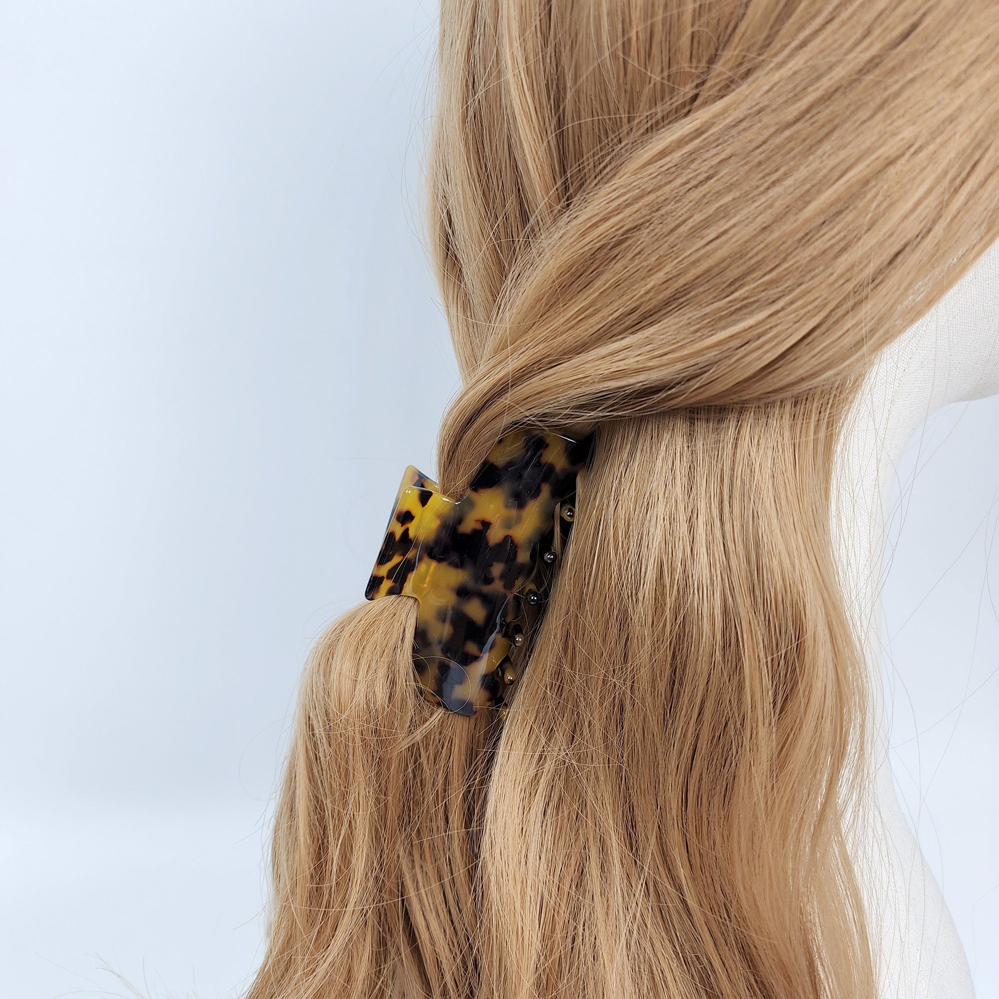 Leopard Marble Flat Hair Clip (3.3 Inch) / Tortoise Shell French Hair Pin / Hair Barrette for Woman