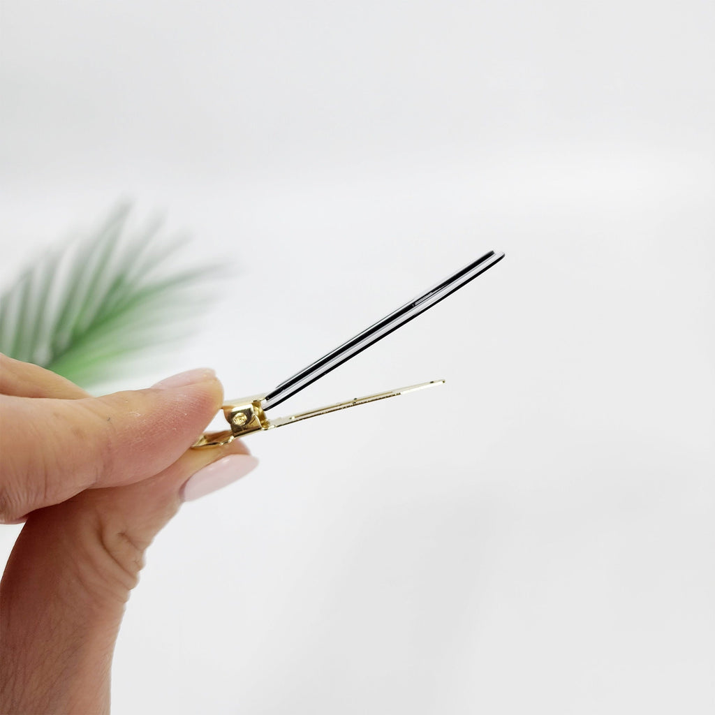 Leopard Aurora Cute Flat Back Stage Mini Hair Claw Clip / Simple Small French Hair Pin / Crocodile Hair Clip for Woman