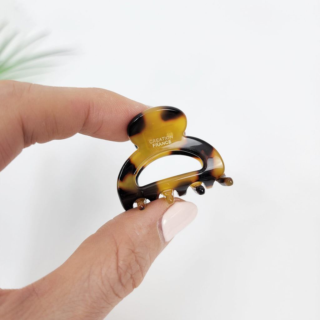 Arch Mini Hair Claw Clip / Tortoise Shell French Hair Pin / Hair Accessory for Woman / Small French Barrette