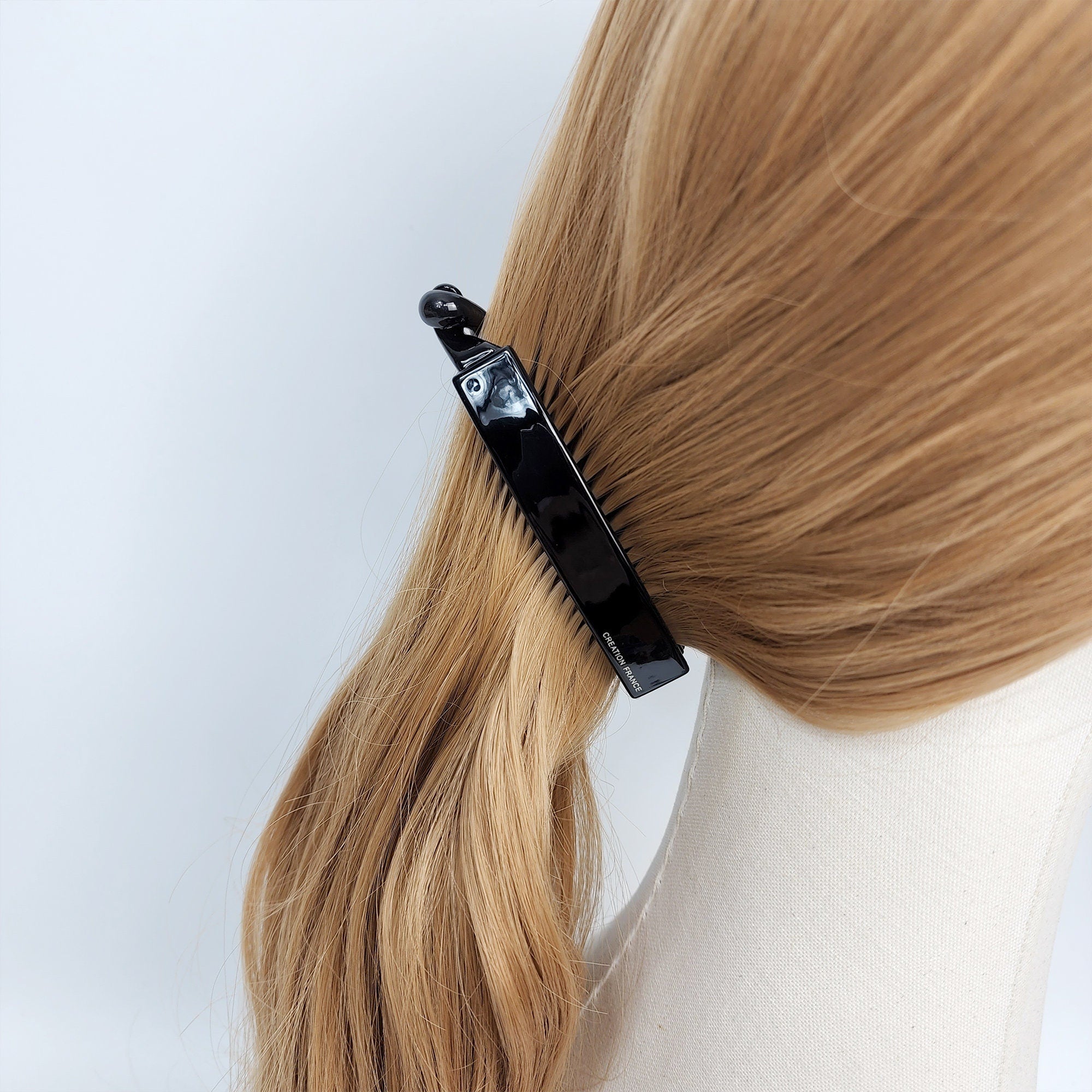 Leopard Long Square Banana Claw Clip / Simple French Hair Pin / Hair Comb Barrette for Woman