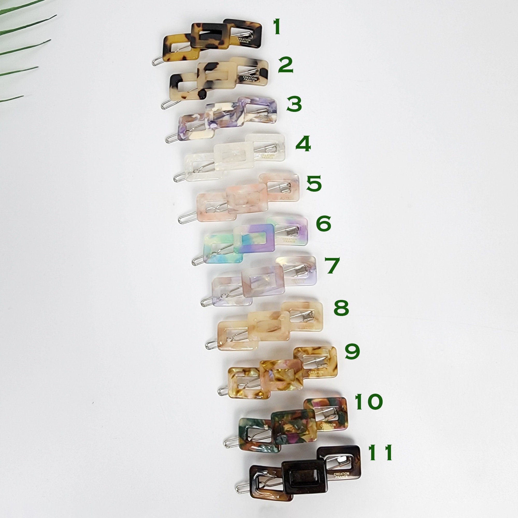 Leopard Aurora Square Chain Bobby Pin (2.4 Inch) / Vintage French Hair Pin / Hair Accessory for Woman / Bow Barrette for Thin Hair