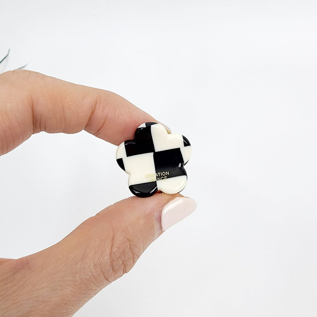 Mini Checker Hair Claw / Cellulose Small French Hair Pin / Hair Accessory for Woman / Metal Hair Pin for Girls