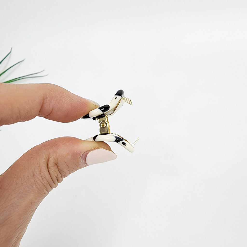 Mini Checker Hair Claw / Cellulose Small French Hair Pin / Hair Accessory for Woman / Metal Hair Pin for Girls