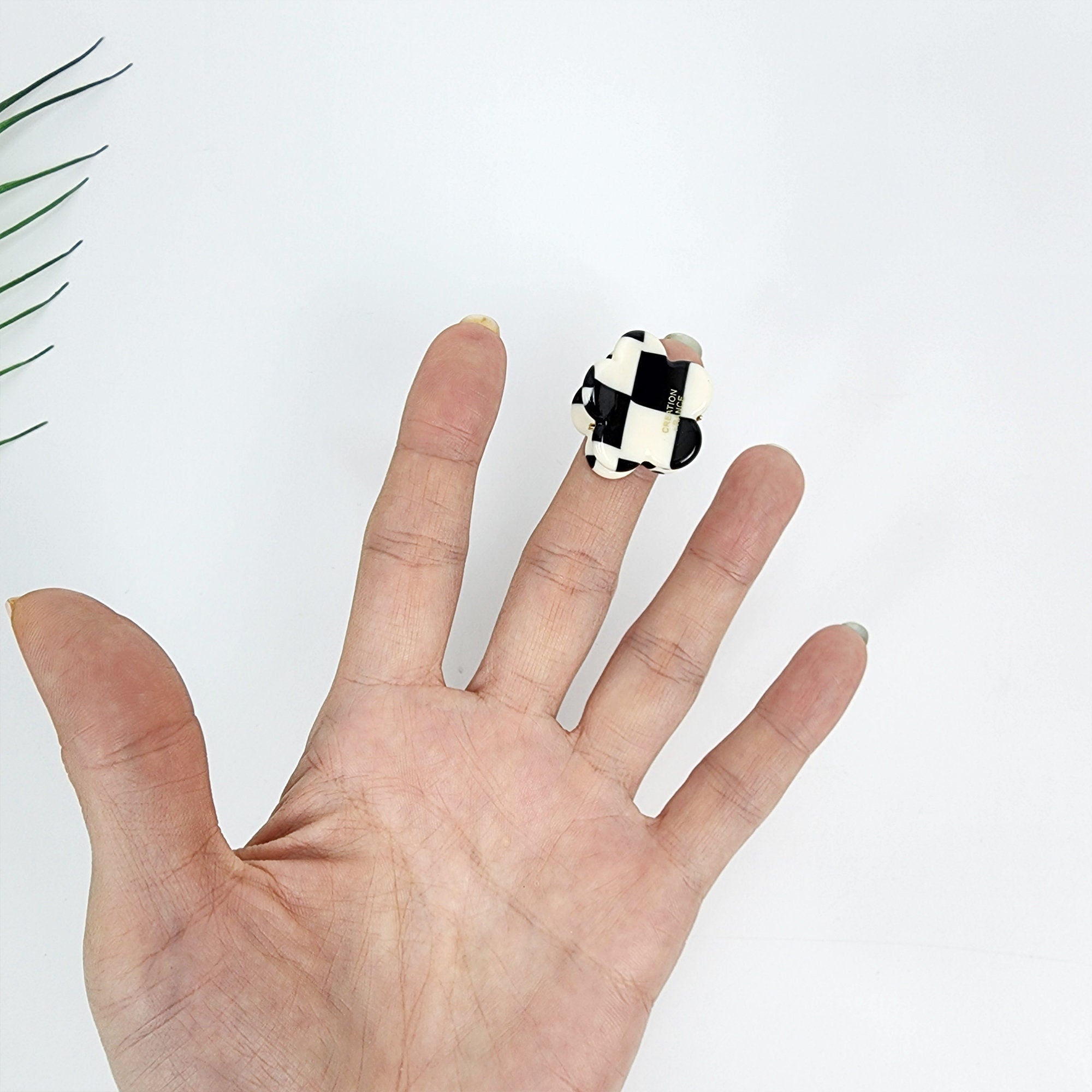 Mini Checker Hair Claw / Cellulose Small French Hair Pin / Hair Accessory for Woman / Metal Hair Pin for Girls