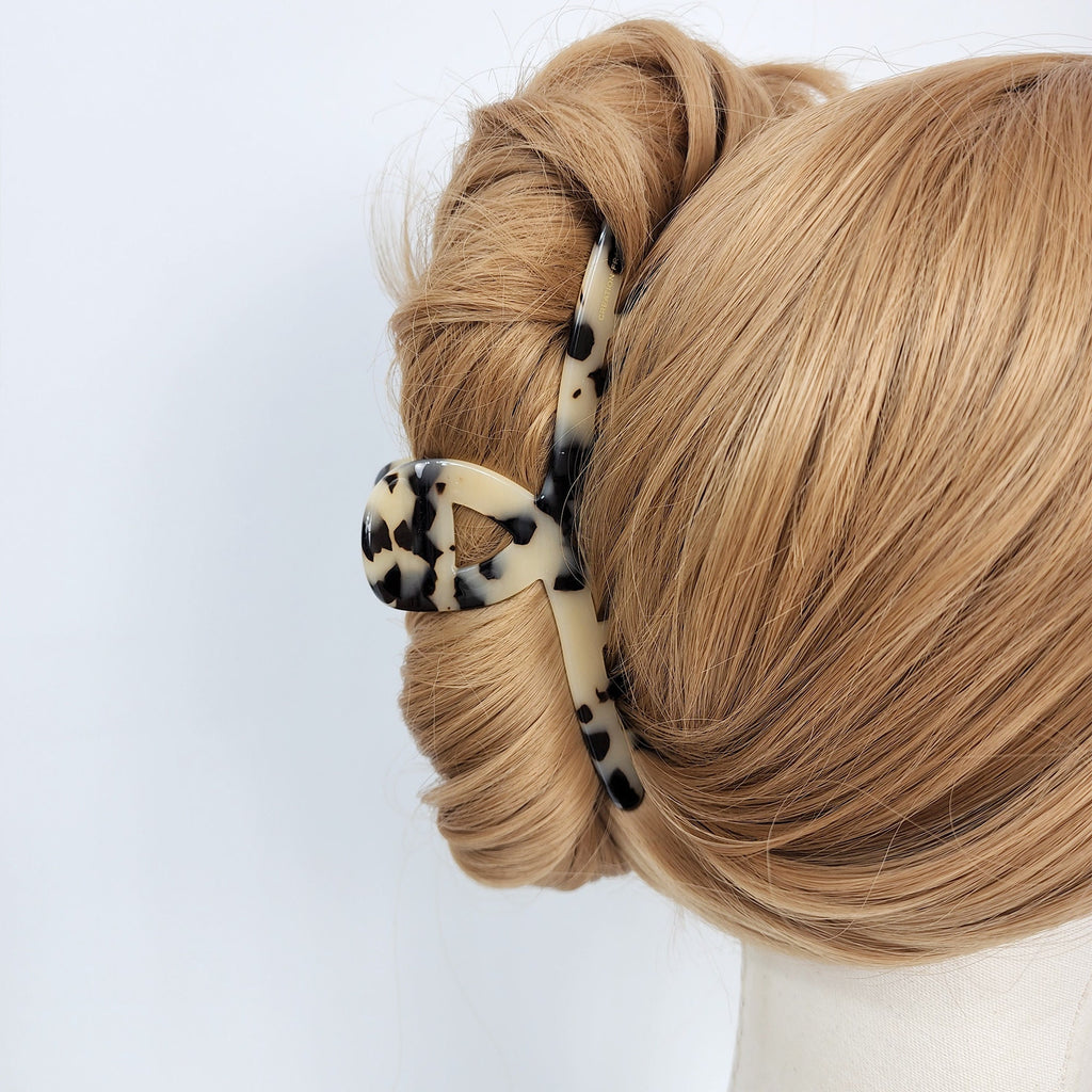 Leopard Big Twist Hair Clip (5.1 Inch) / Luxurious Pure Color French Hair Pin / Hair Barrette for Woman / Large Hair Claw Clip