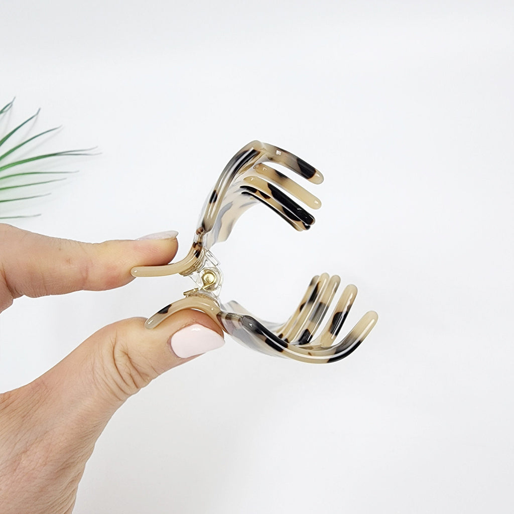 Leopard Marble Flat Hair Clip (3.3 Inch) / Tortoise Shell French Hair Pin / Hair Barrette for Woman