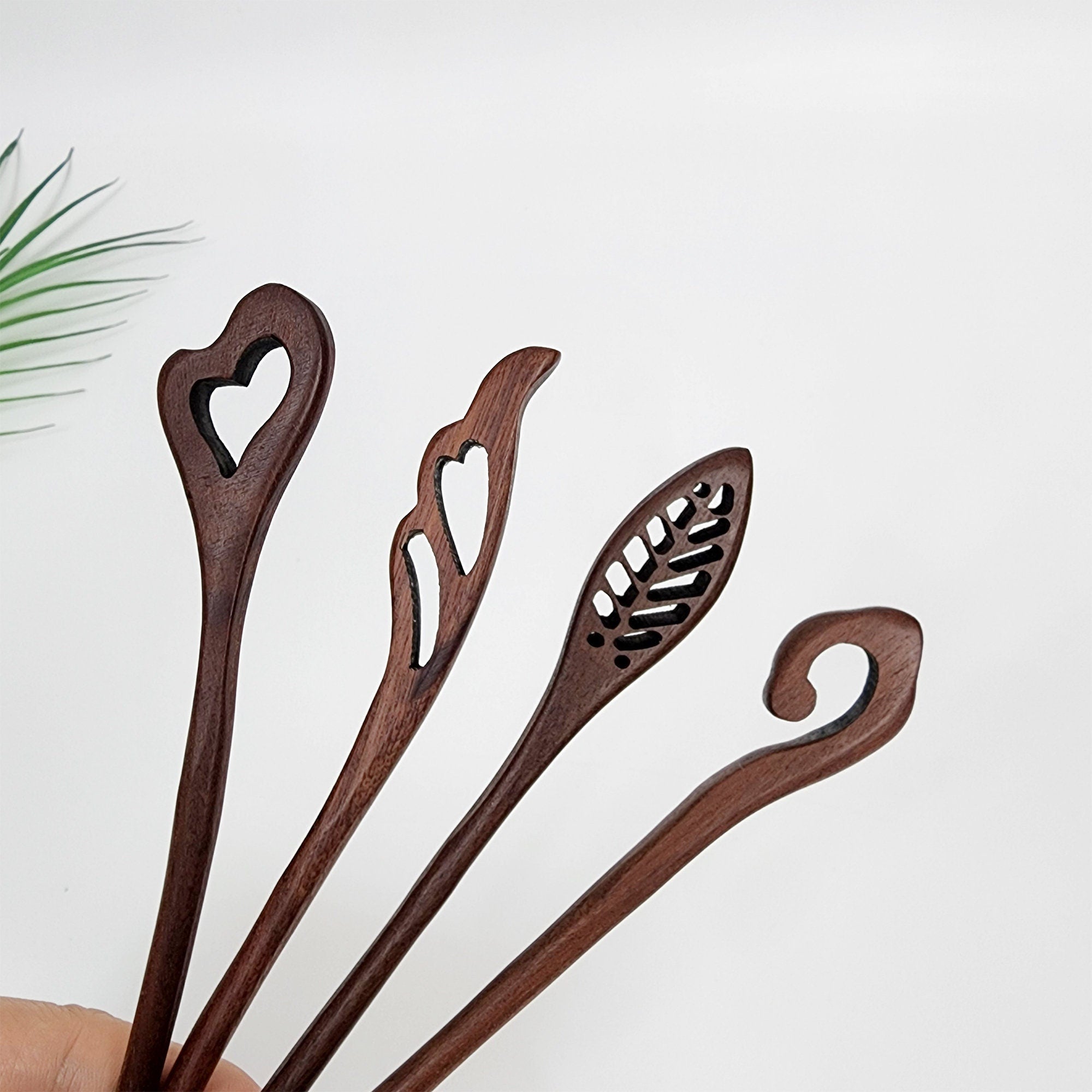 Real Wood Hair Stick (7.0 Inch) / Vintage French Hair Pin / Hair Fork for Thick Hair