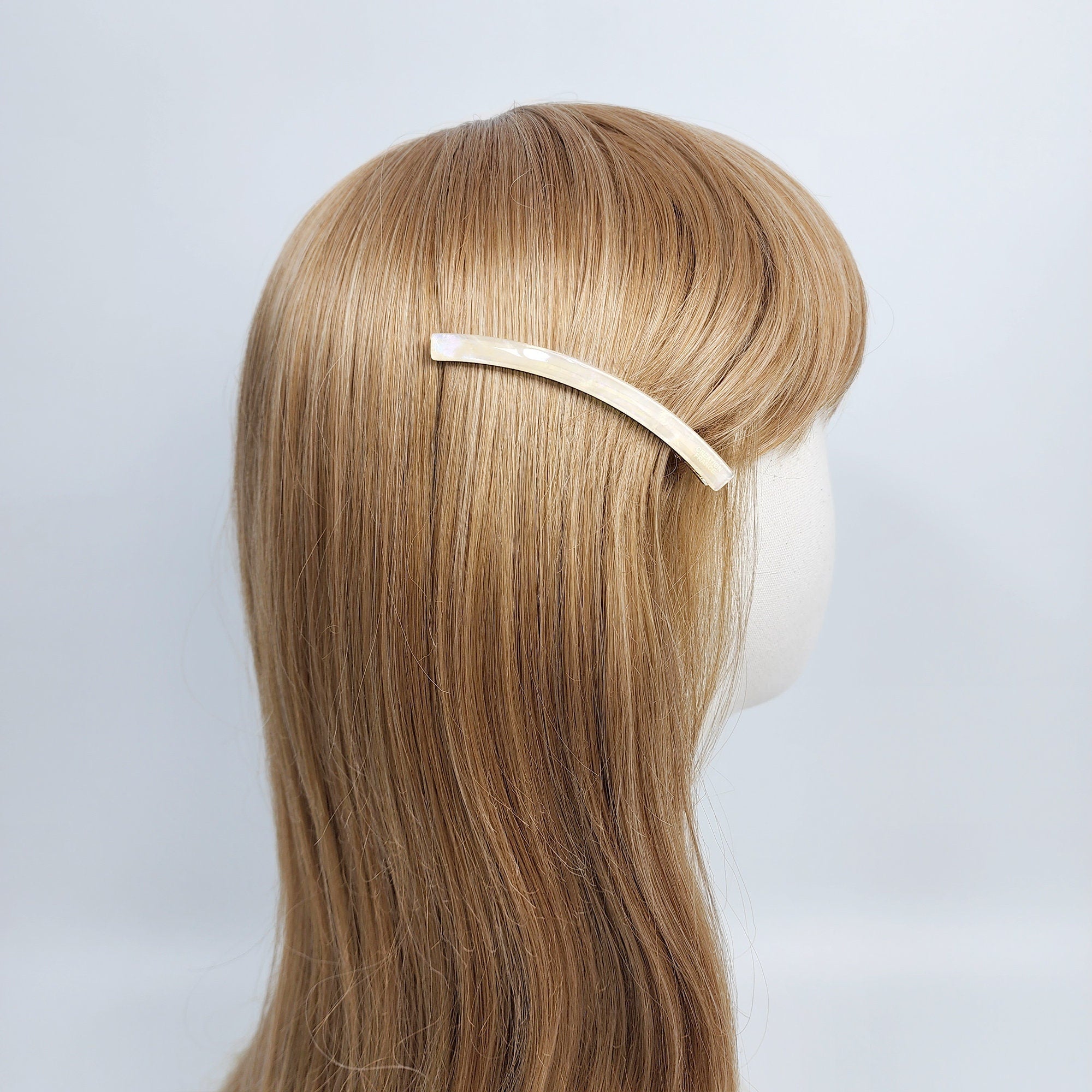 Vivid Color Curved Long Alligator Hair Clip (3.1 Inch) / Luxurious French Hair Pin / Hair Accessory for Woman