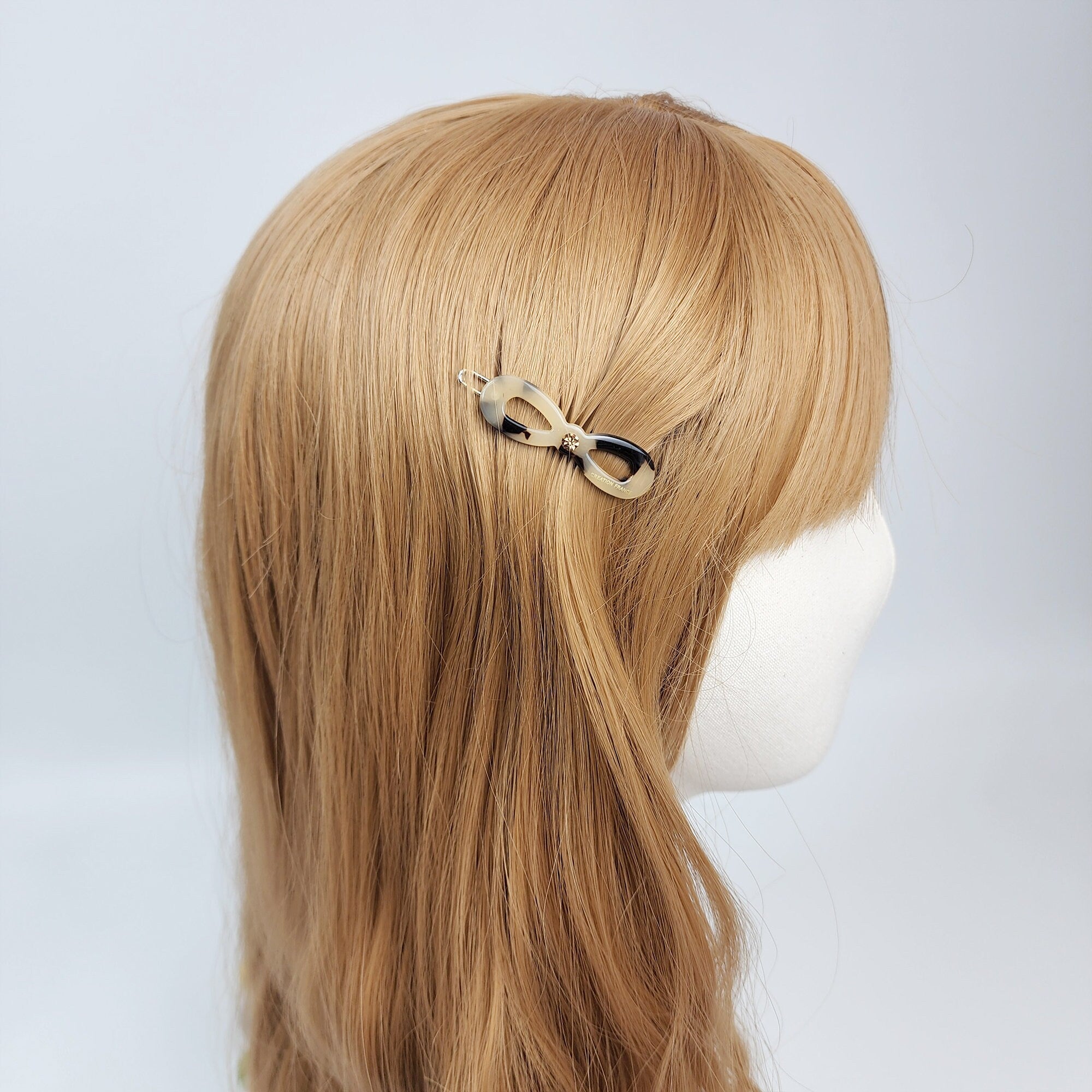 Leopard Marble Extra Mini Bobby Pin with Cubic (1.8 Inch) / Tortoise Marble French Hair Pin Clip / Hair Accessory for Woman / Bow Barrette