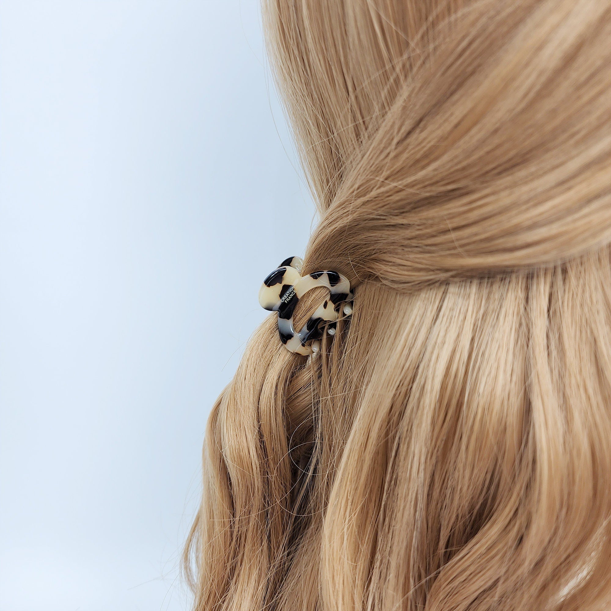 Arch Mini Hair Claw Clip / Tortoise Shell French Hair Pin / Hair Accessory for Woman / Small French Barrette