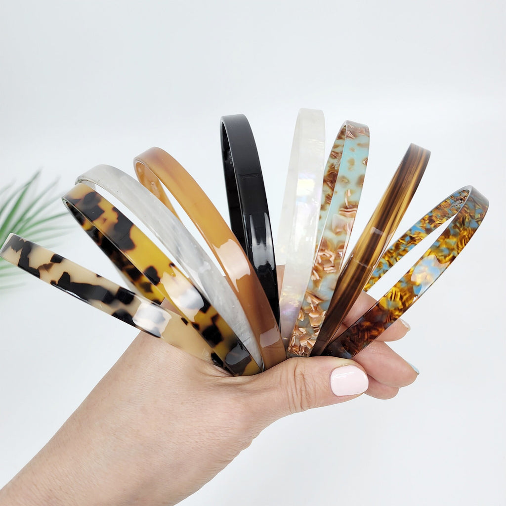 Tortoise Shell Simple Thin Headband / Simple Acrylic Alice Headband / Hair Accessory for Woman