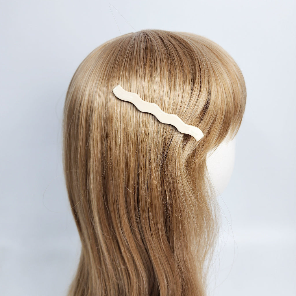 Vivid Color Wave Alligator Hair Clip (3.1 Inch) / Luxurious French Hair Pin / Hair Accessory for Woman