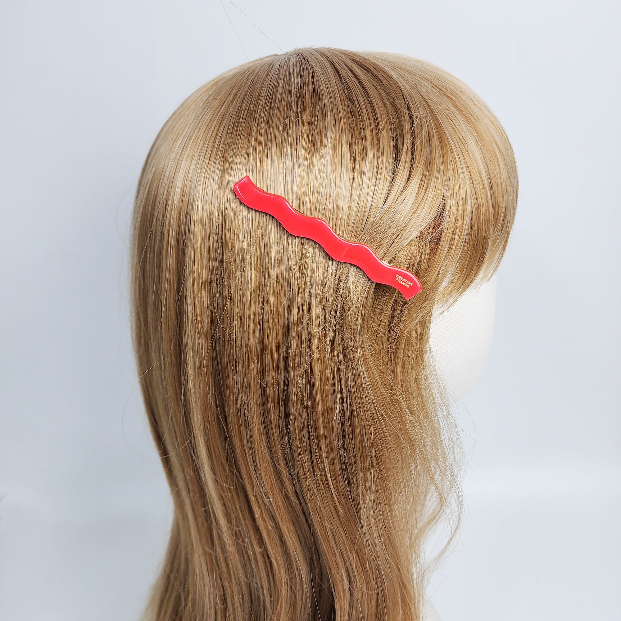 Vivid Color Wave Alligator Hair Clip (3.1 Inch) / Luxurious French Hair Pin / Hair Accessory for Woman