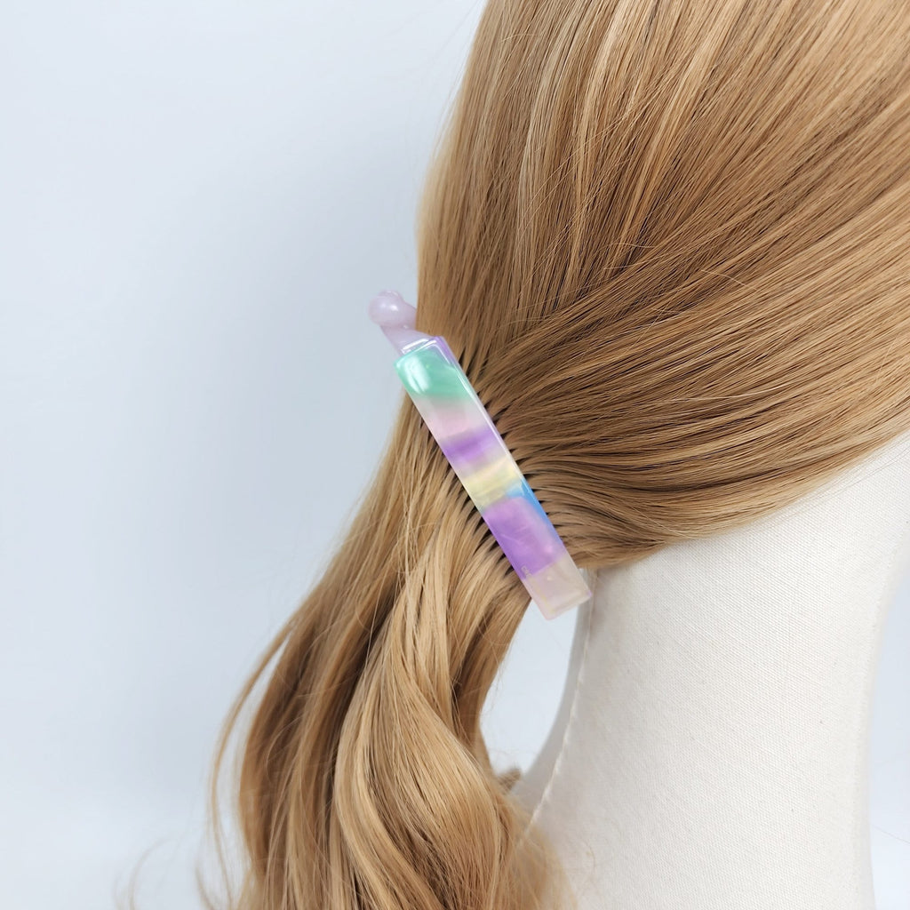 Leopard Long Square Banana Claw Clip / Simple French Hair Pin / Hair Comb Barrette for Woman