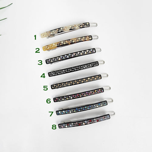 Leopard Black Cubic Mini Bobby Pin with Cubic (2.0 Inch) / Luxurious Small French Hair Pin / Hair Accessory for Woman