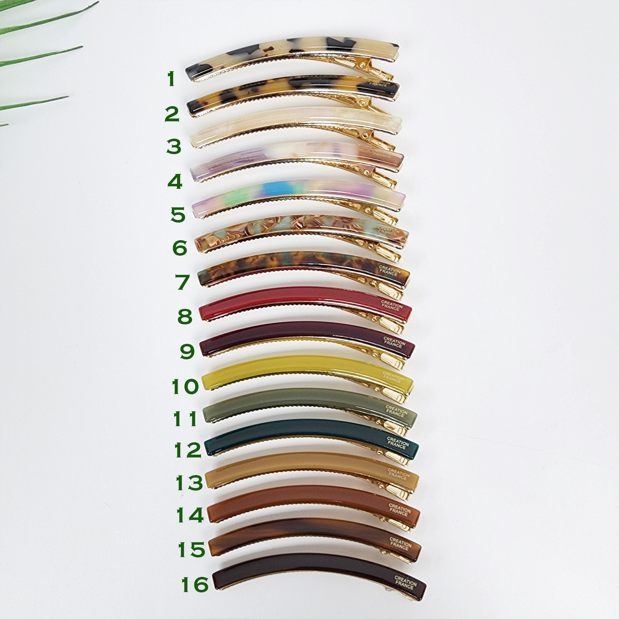 Vivid Color Curved Long Alligator Hair Clip (3.1 Inch) / Luxurious French Hair Pin / Hair Accessory for Woman