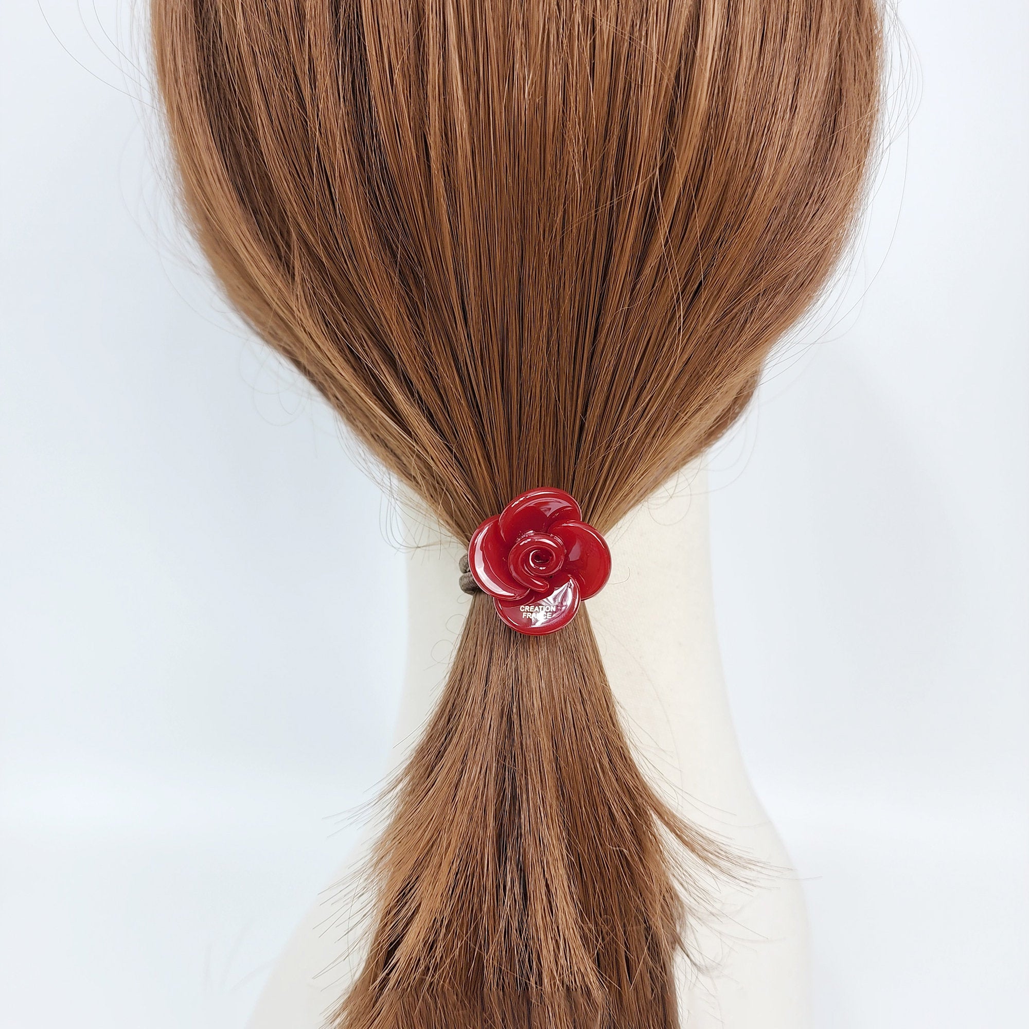 Vivid Color Flower Hair Tie / Simple Cute Ponytail Holder / Hair Accessory for Woman / French Hair Tie / Flower Hair Tie