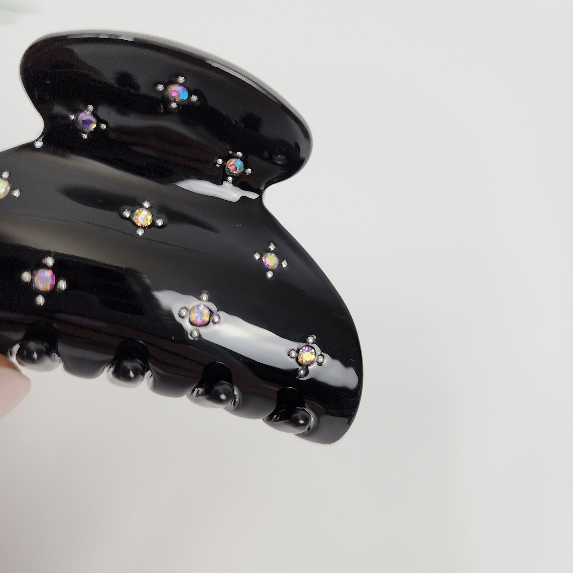 Chic Star Half Moon Hair Claw Clip with Cubic Stone (2.6 Inch) / Luxurious French Hair Pin / Hair Accessory for Woman