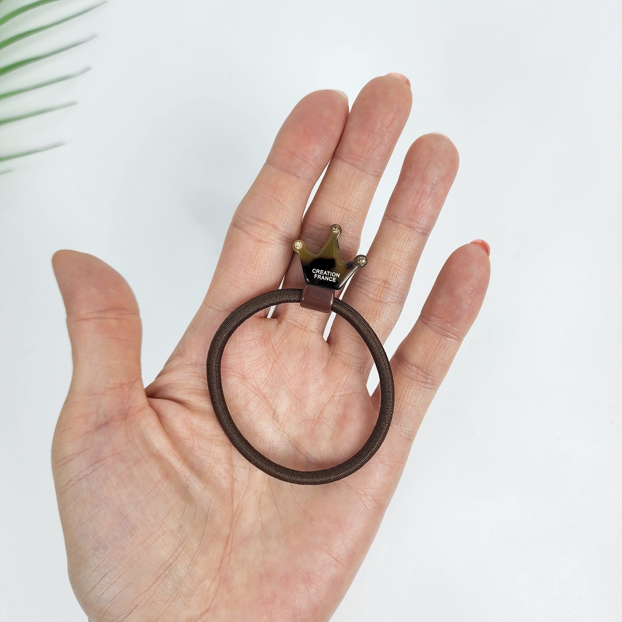 Leopard Marble Mini Crown Hair Tie with Cubic / Pure Color Simple Ponytail Holder / Hair Accessory for Woman / French Hair Pin