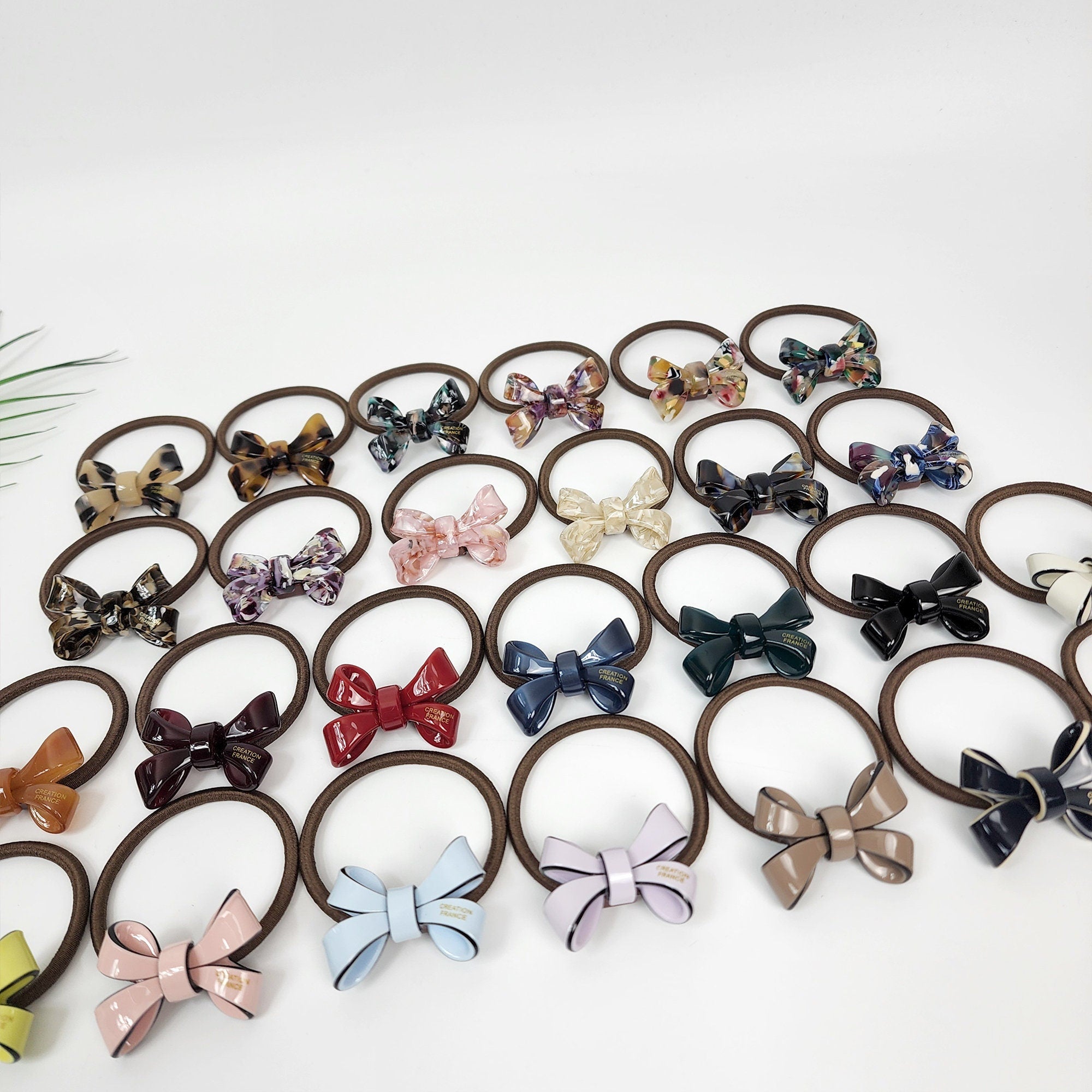 Tortoise Shell Art Butterfly Ribbon Hair Tie / Cute Point Ponytail Holder / Hair Accessory for Woman / French Hair Pin / Hair Scrunchy