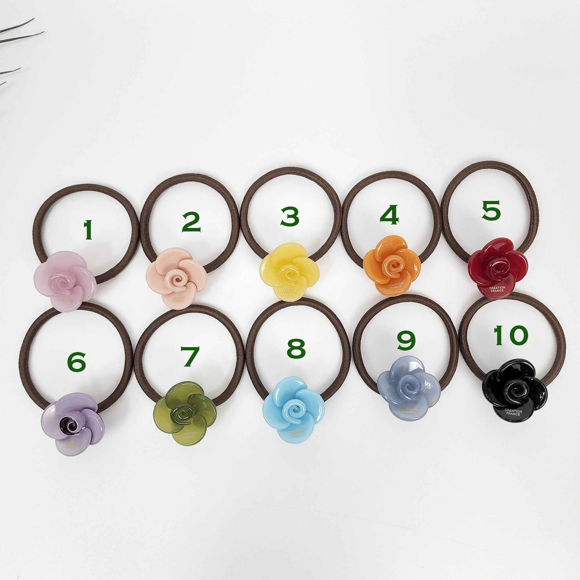 Vivid Color Flower Hair Tie / Simple Cute Ponytail Holder / Hair Accessory for Woman / French Hair Tie / Flower Hair Tie