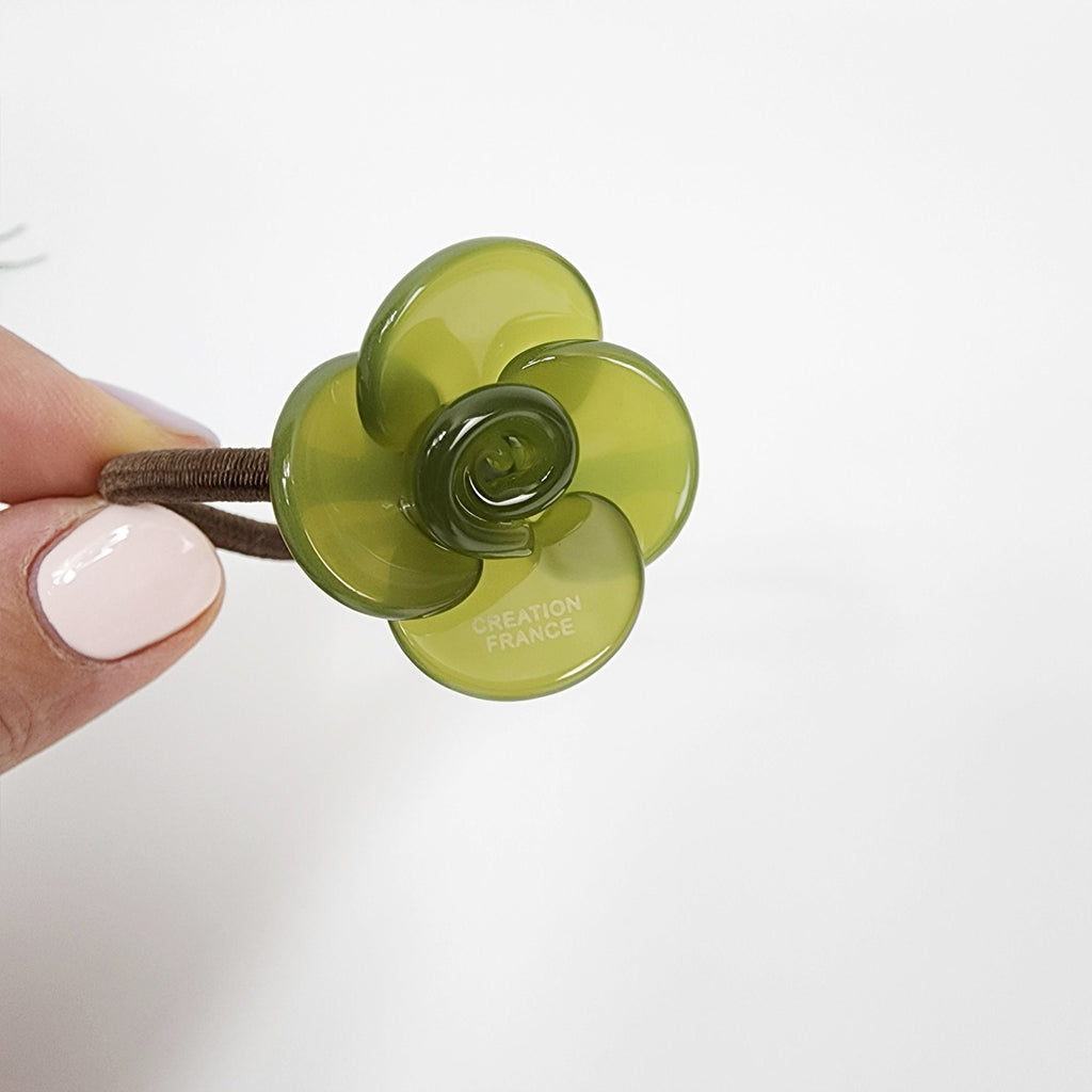Vivid Color Flower Hair Tie / Simple Cute Ponytail Holder / Hair Accessory for Woman / French Hair Tie / Flower Hair Tie