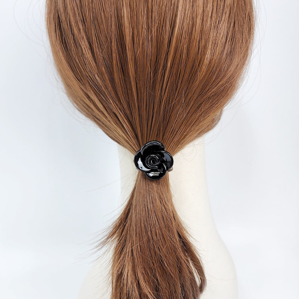 Leopard Marble Flower Hair Tie / Tortoise Shell Small Ponytail Holder / Hair Accessory for Woman / French Hair Pin