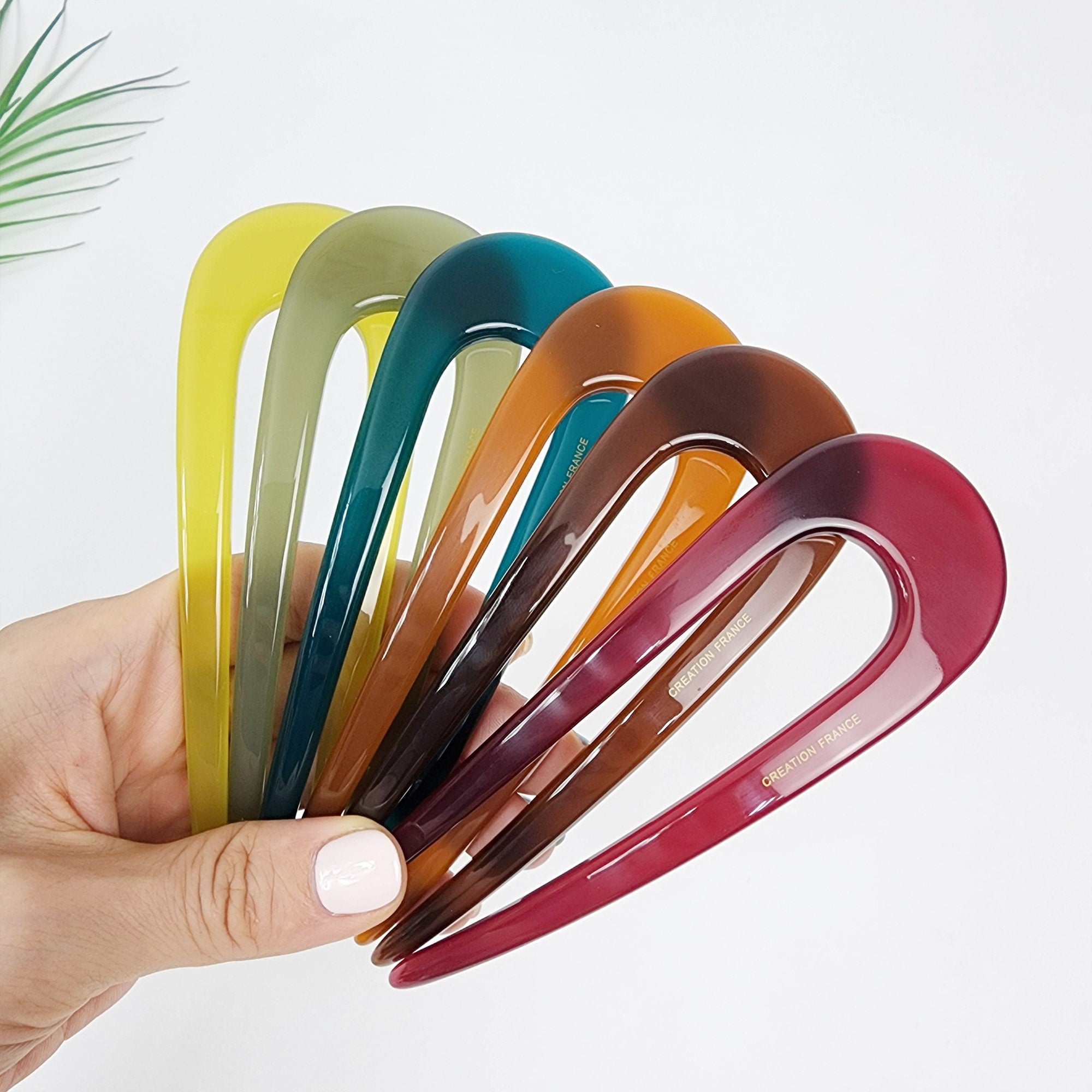 Pure Color U Shape Big Hair Stick / Tortoise Shell French Hair Pin / Hair Fork for Thick Hair