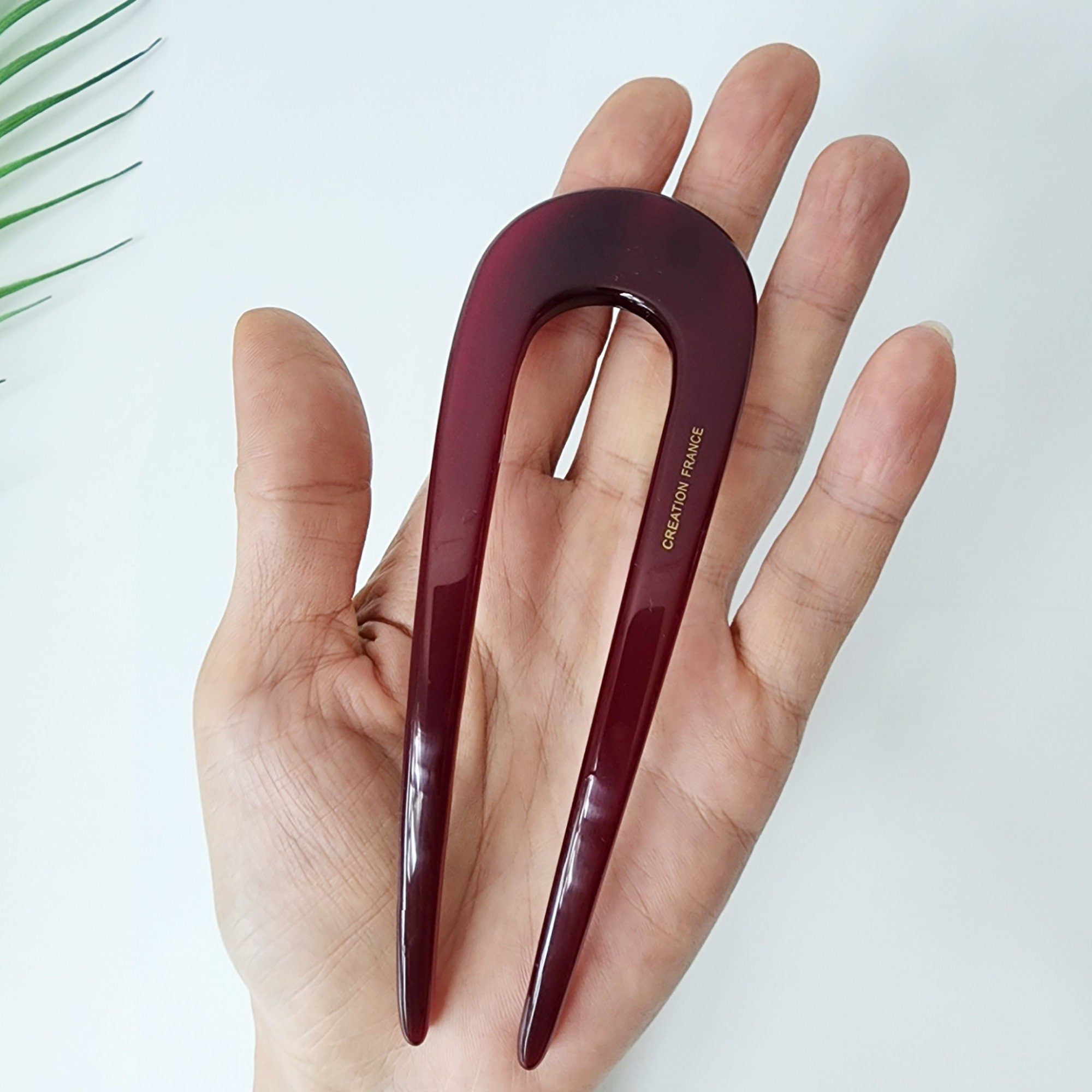 Pure Color U Shape Big Hair Stick / Tortoise Shell French Hair Pin / Hair Fork for Thick Hair