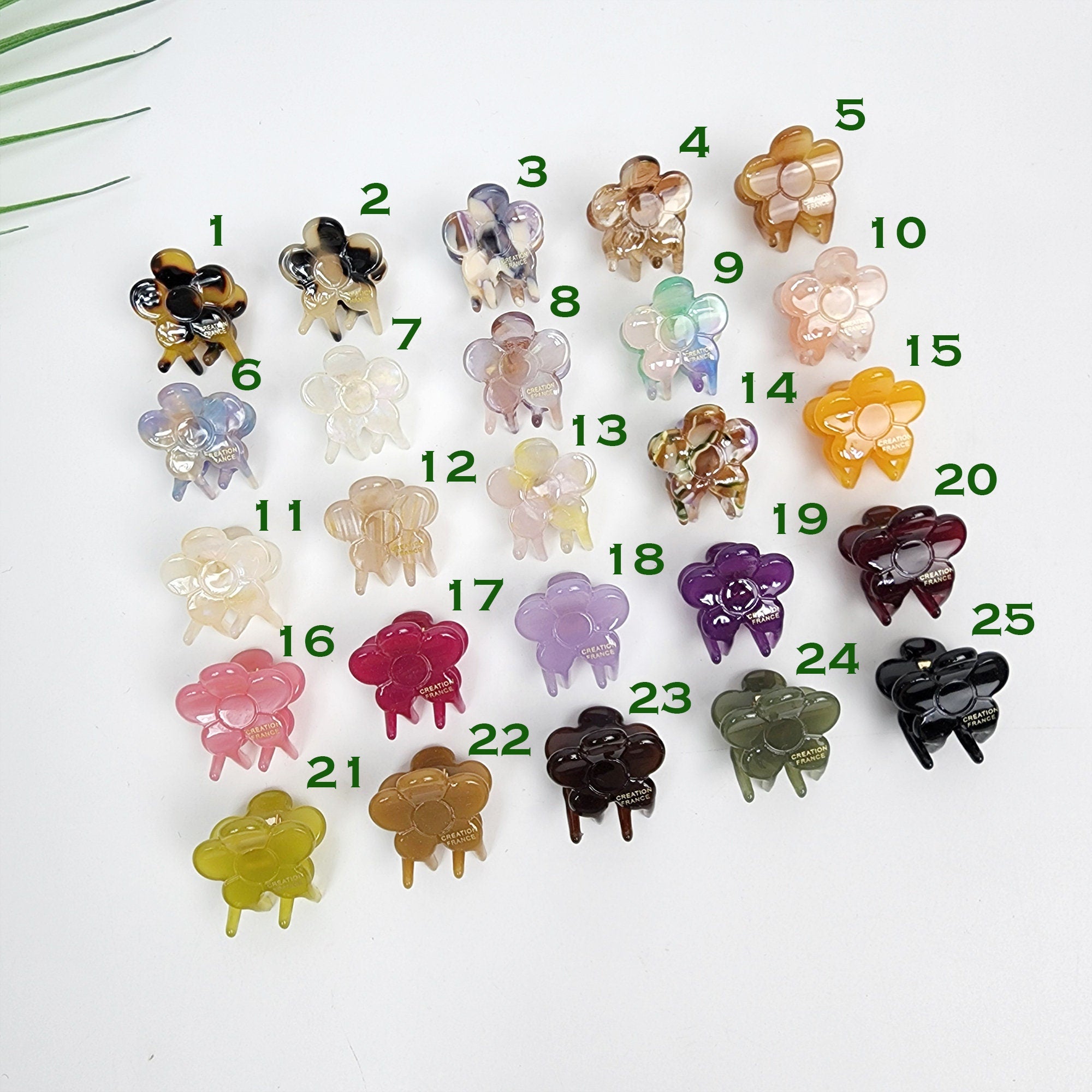 Cute Flower Extra Mini Hair Clips (0.8 Inch) / Tortoise Shell Tiny French Hair Pin / Hair Barrette for Woman
