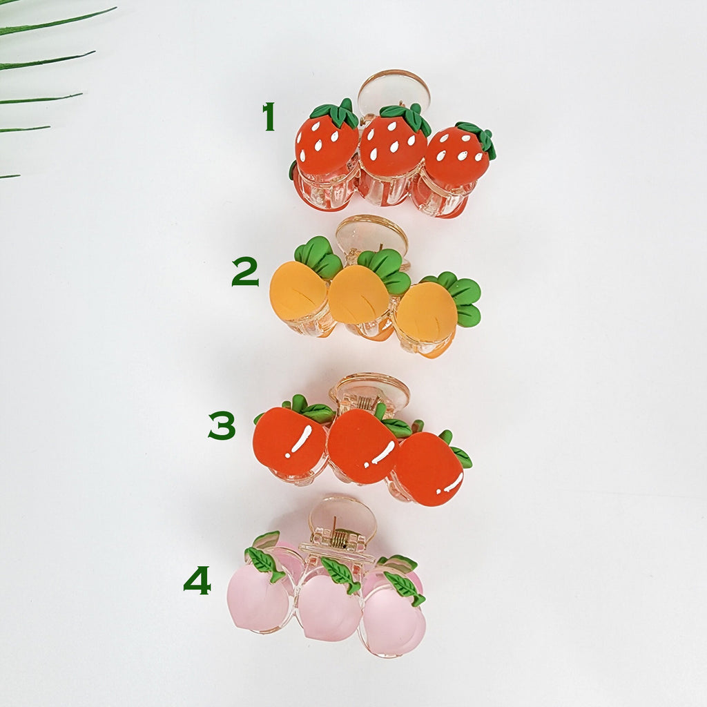 Fresh Fruit Small Hair Claw Clip (2.2 Inch) / Small Acrylic and Poly Hair Pin / Hair Accessory for Woman