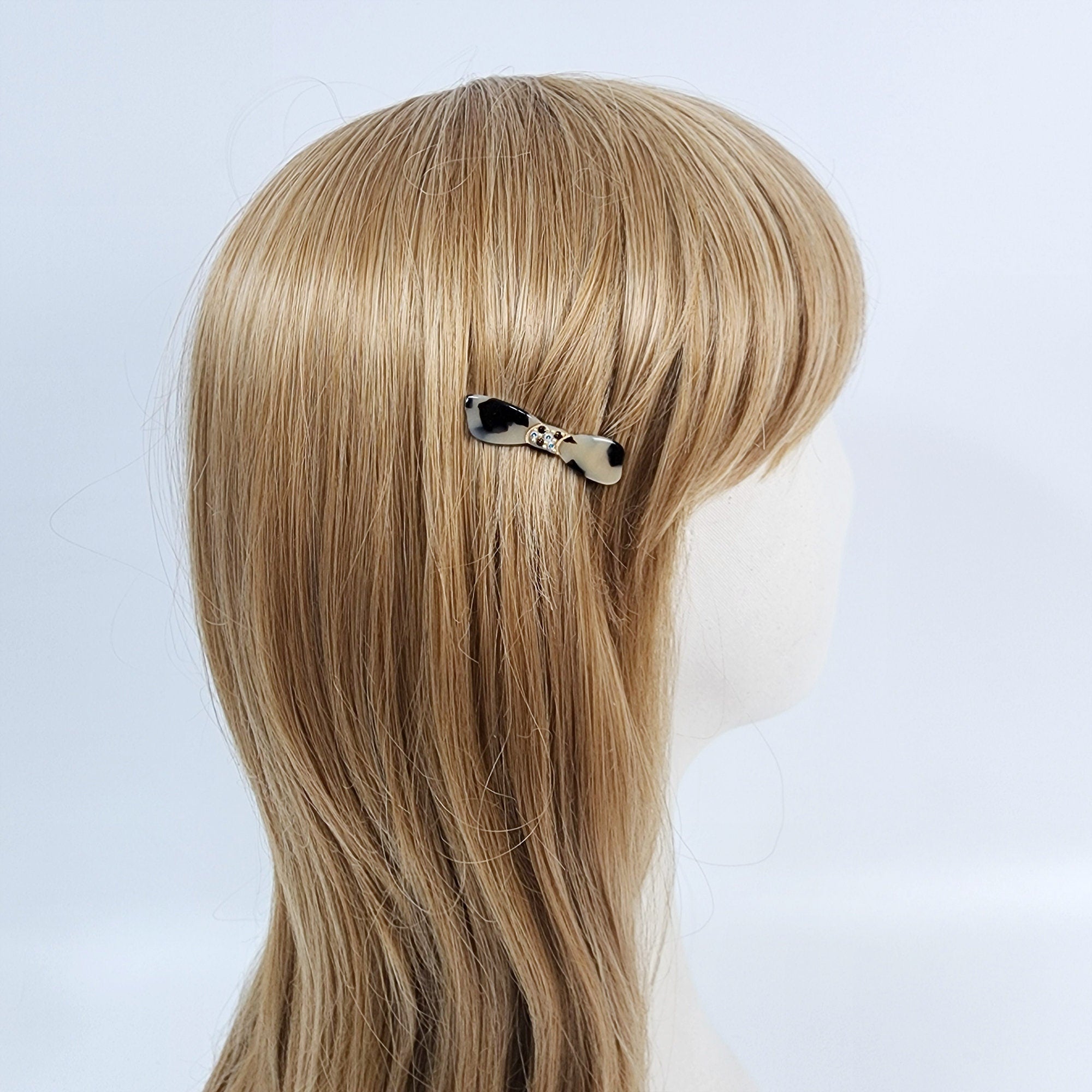 Cute Ribbon Extra Mini Bobby Pin (1.6 Inch) / Pure Color Small French Hair Pin / Hair Accessory for Woman / Snap Clip for Thin Hair