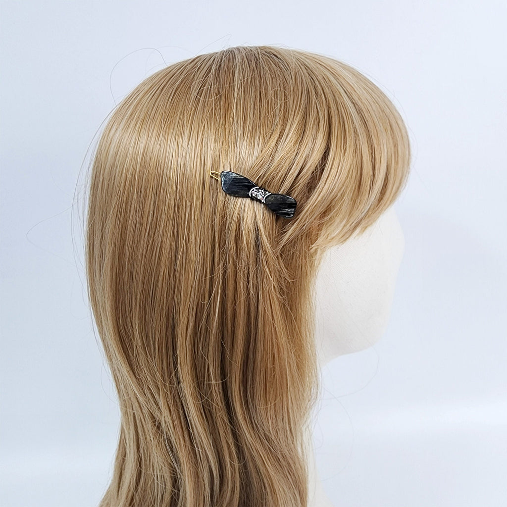 Cute Ribbon Extra Mini Bobby Pin (1.6 Inch) / Pure Color Small French Hair Pin / Hair Accessory for Woman / Snap Clip for Thin Hair