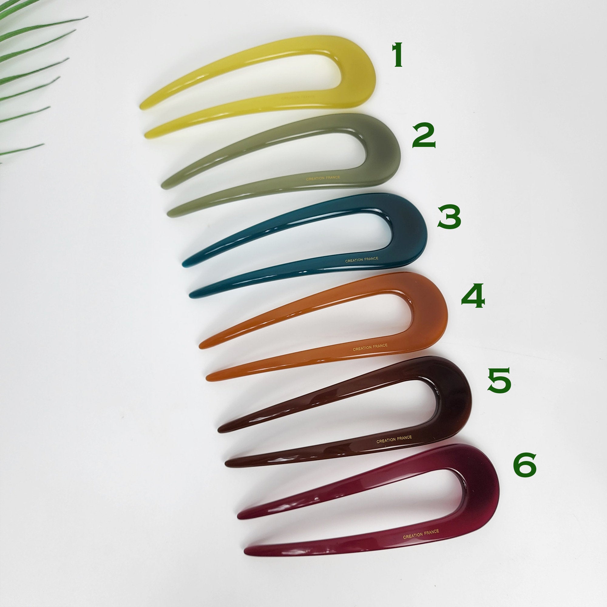 Pure Color U Shape Big Hair Stick / Tortoise Shell French Hair Pin / Hair Fork for Thick Hair