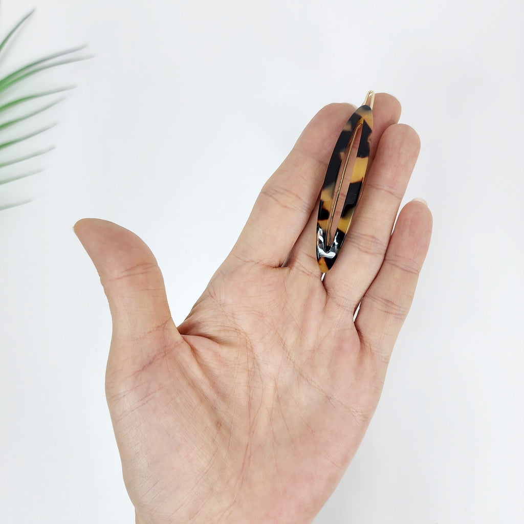 Raurence Oval Long Bobby Pin (2.6 Inch) / Luxurious French Hair Pin / Hair Accessory for Woman / Mini Claw Clip / Snap Pin for Thin Hair