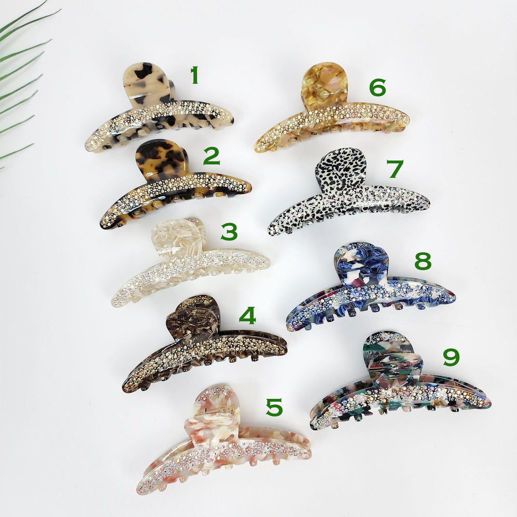 Tortoise Shell Leopard Elle Cubic Hair Claw Clip / Luxurious Cellulose French Hair Pin / Hair Accessory for Woman / Large Hair Clip