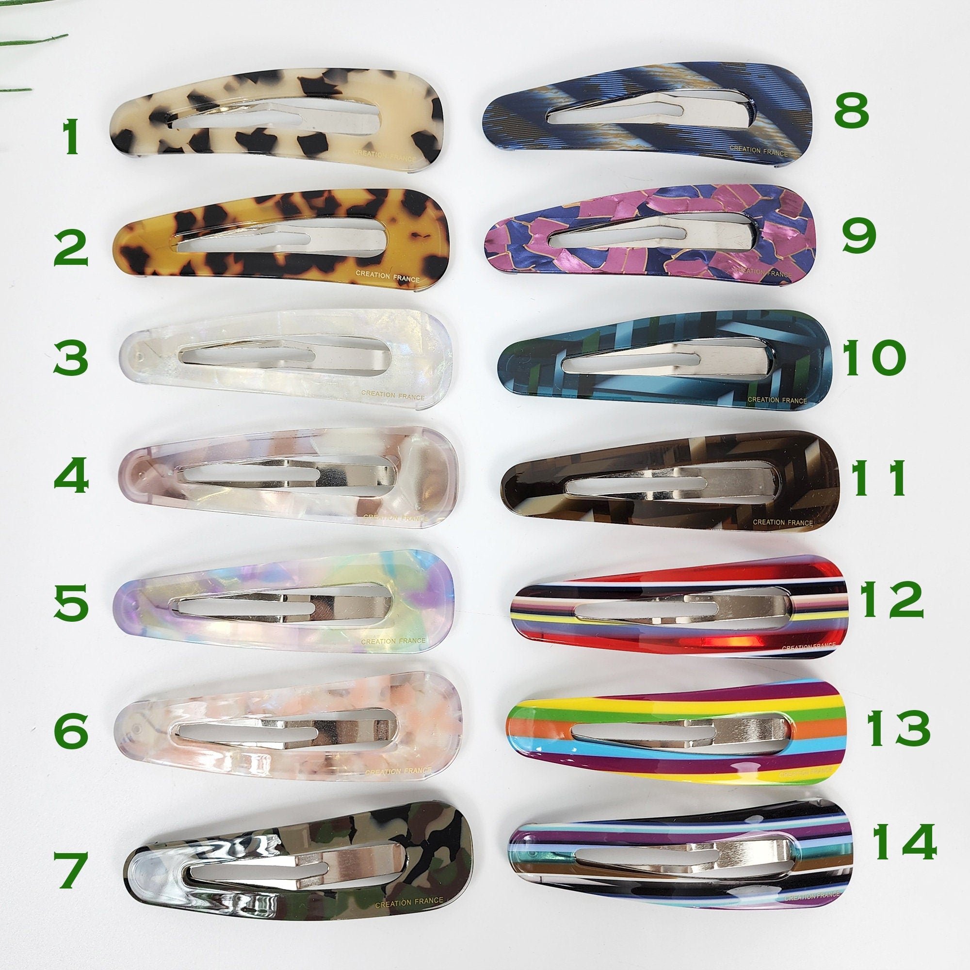 Leopard Aurora Triangle Big Snap Clip (3.7 Inch) / Tortoise Marble Hairgrip Barrette / Tic Tac Hair Clip Pin / French Hair Pin