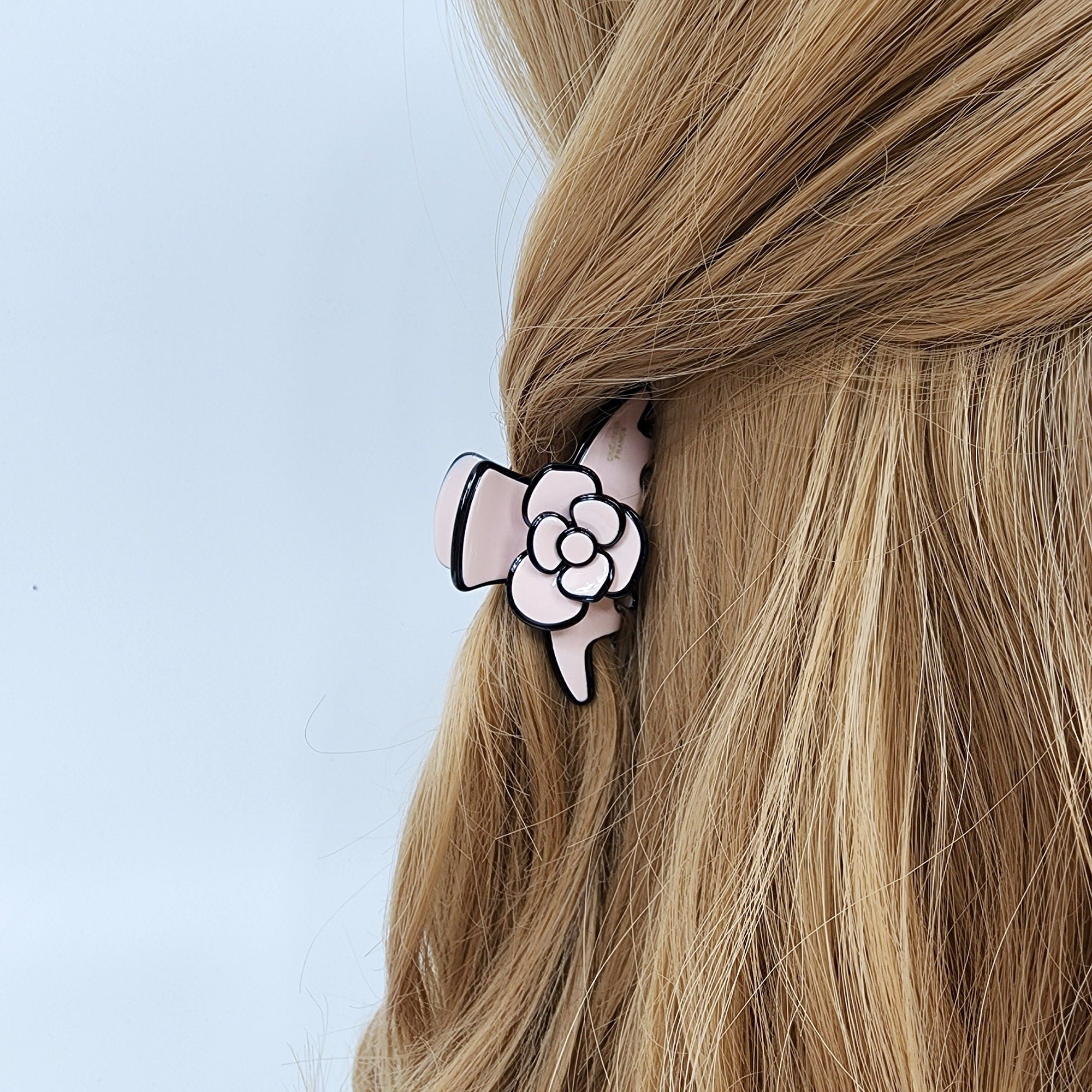 Pastel Color Lovely Camellia Flower Hair Clip (2.6 Inch) / Luxurious French Hair Pin / Hair Accessory for Woman