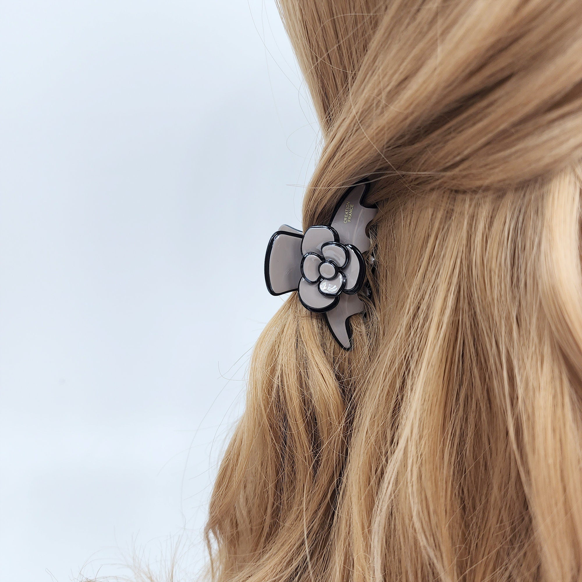 Pastel Color Lovely Camellia Flower Hair Clip (2.6 Inch) / Luxurious French Hair Pin / Hair Accessory for Woman