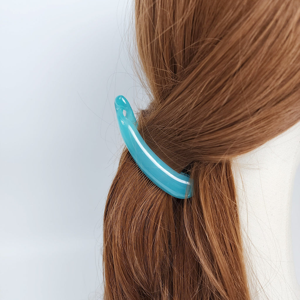 Pure Color Round Banana Clip (3.8 Inch) / Colorful Hair Comb Barrette / Clincher Comb Hair Accessory