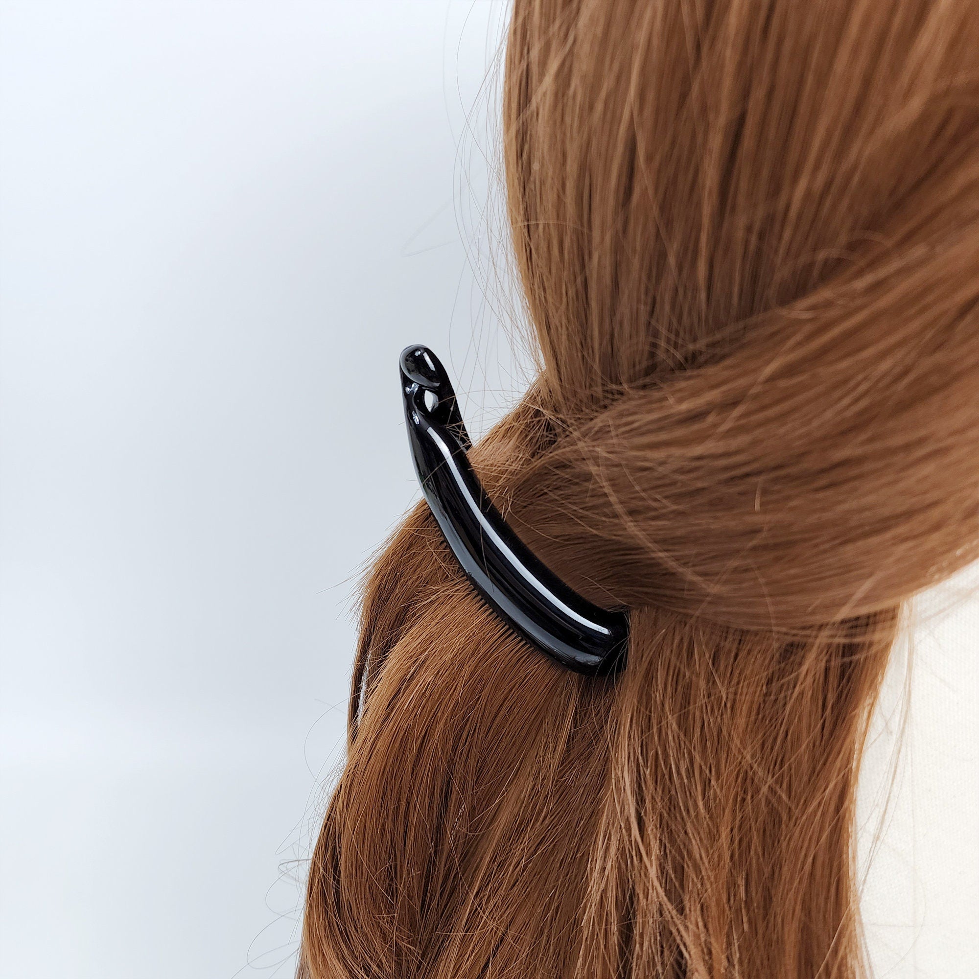 Pure Color Round Banana Clip (3.8 Inch) / Colorful Hair Comb Barrette / Clincher Comb Hair Accessory