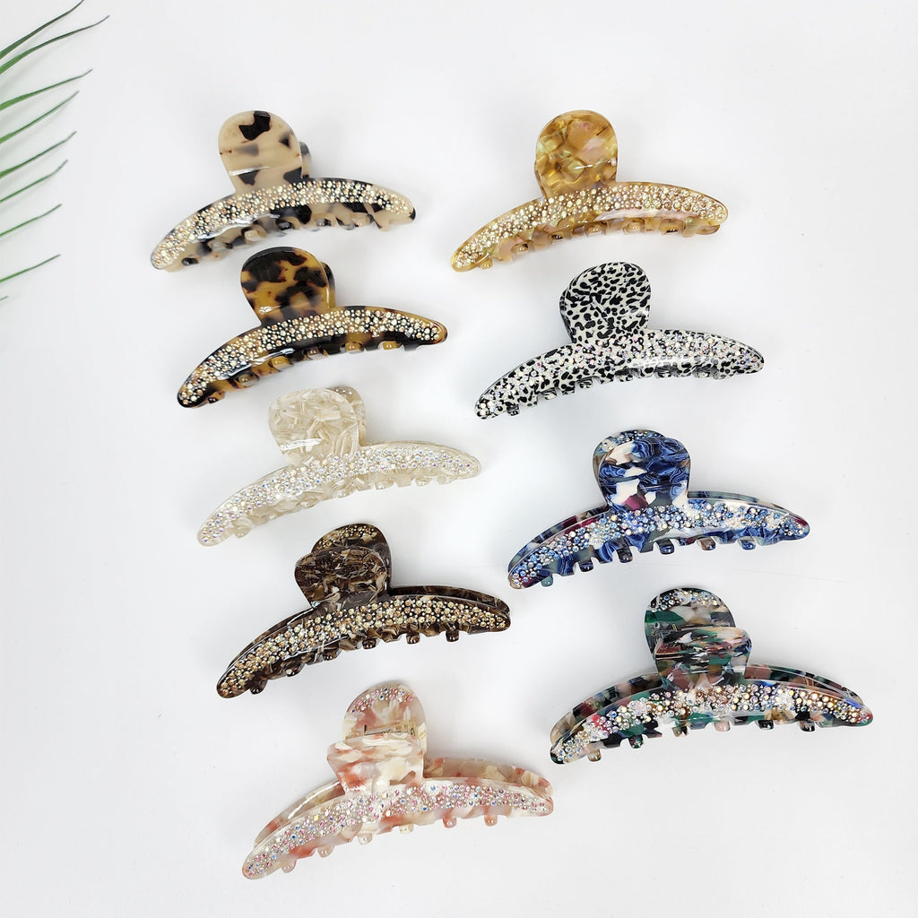 Tortoise Shell Leopard Elle Cubic Hair Claw Clip / Luxurious Cellulose French Hair Pin / Hair Accessory for Woman / Large Hair Clip