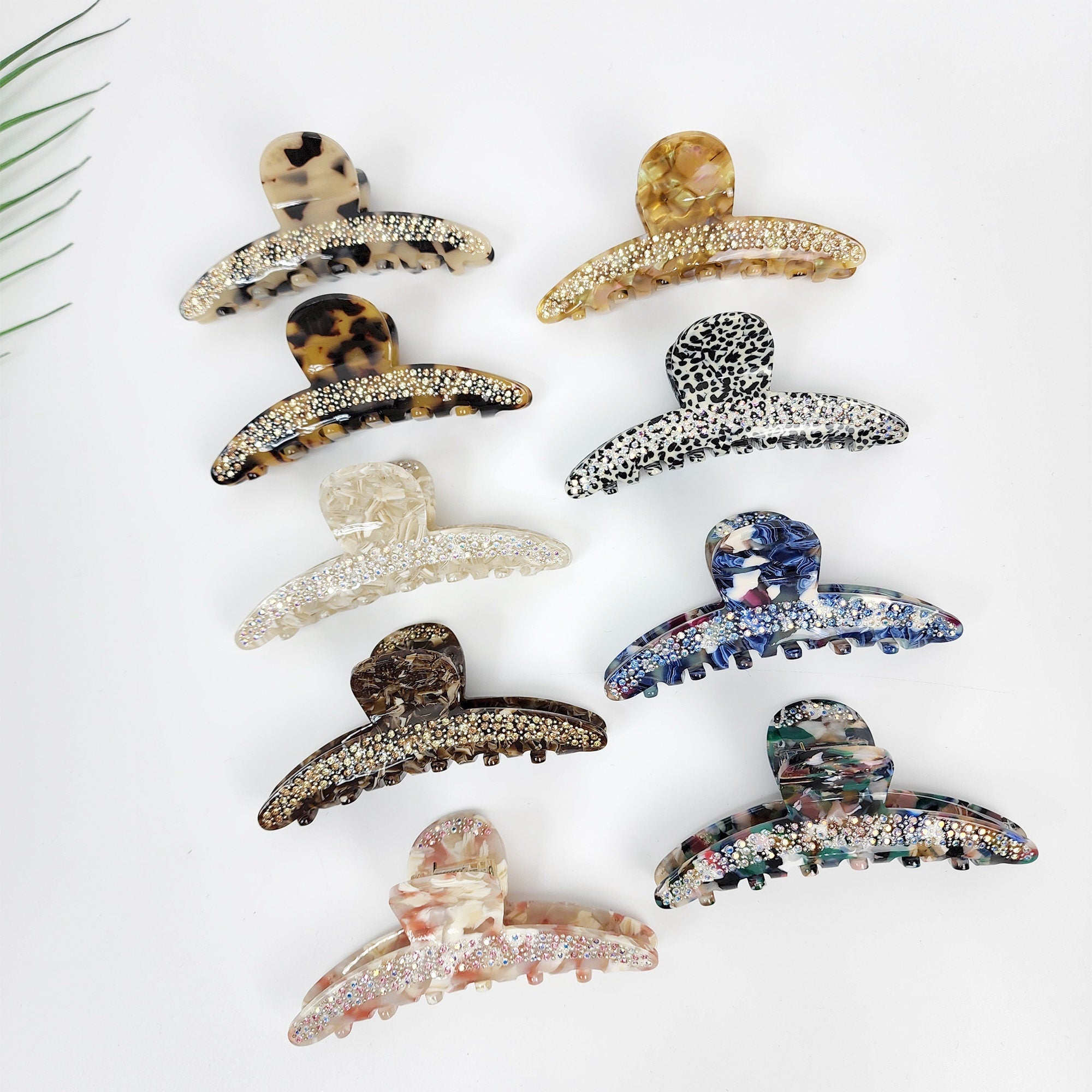 Tortoise Shell Leopard Elle Cubic Hair Claw Clip / Luxurious Cellulose French Hair Pin / Hair Accessory for Woman / Large Hair Clip