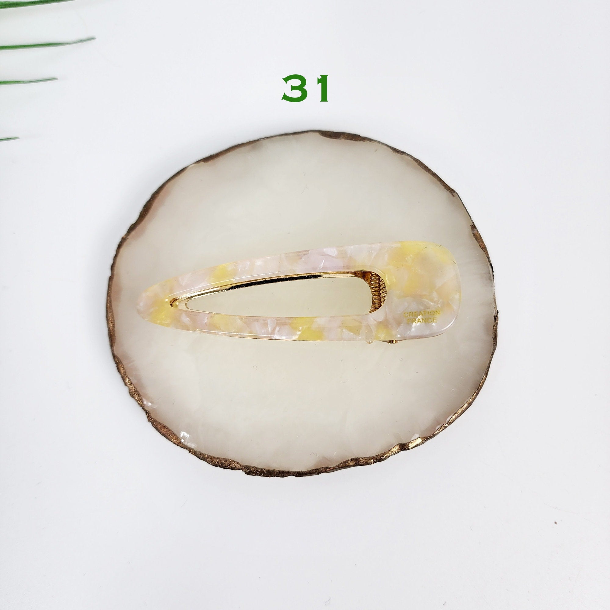 Tortoise Shell Triangle Alligator Hair Clip (3.1 Inch) / Leopard French Hair Pin / Hair Barrette for Woman