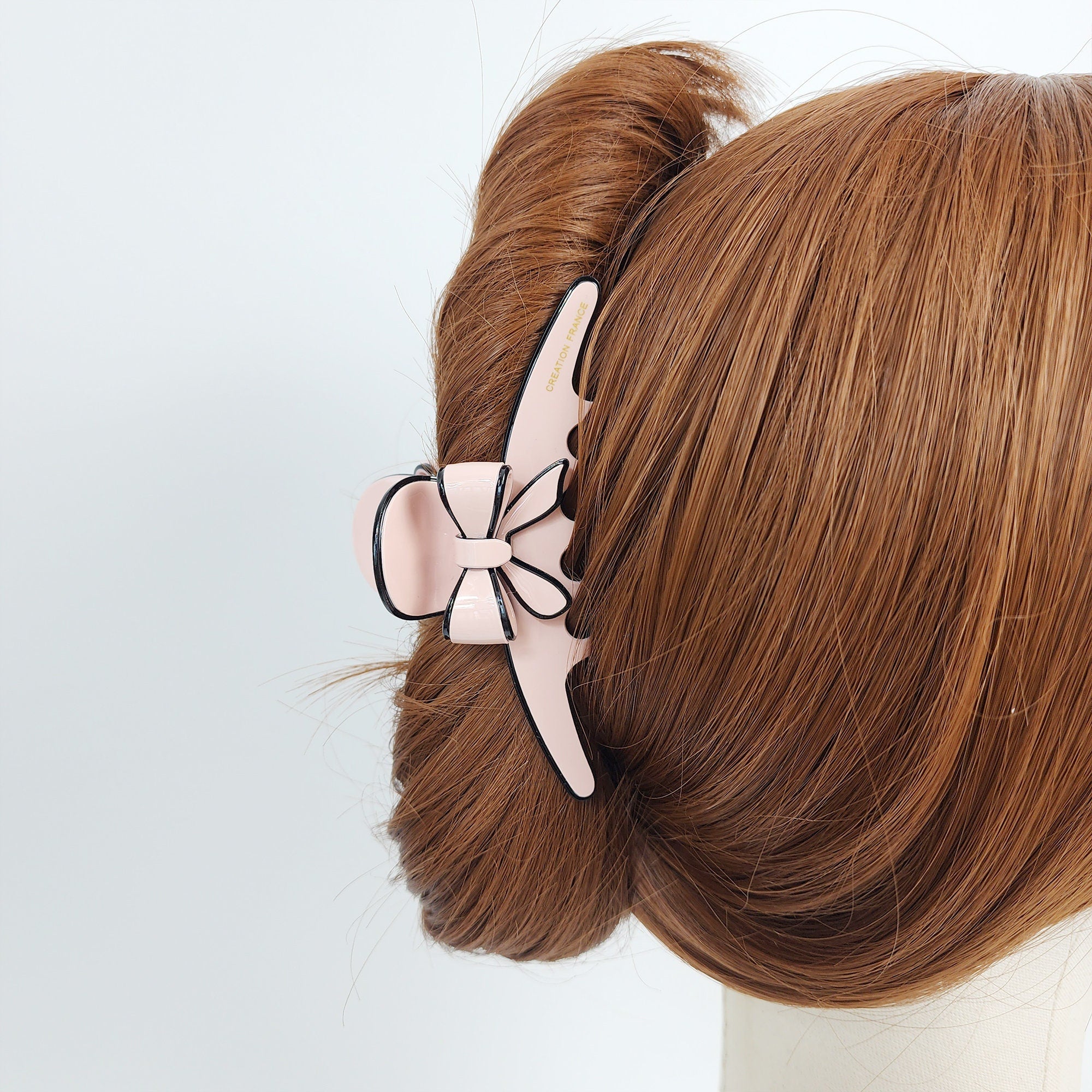 Pastel Color Ribbon Long Slim Hair Claw Clip (4.1 Inch) / Luxurious French Hair Pin / Hair Accessory for Woman