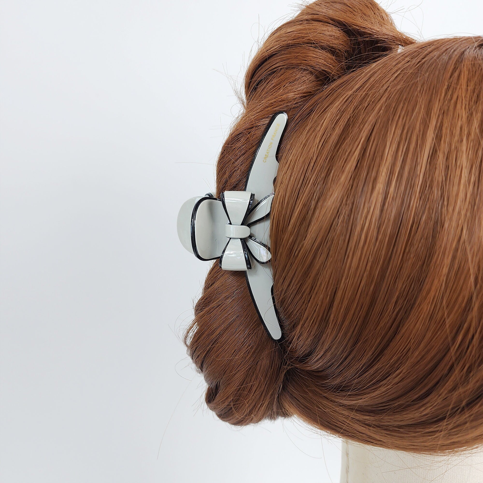 Pastel Color Ribbon Long Slim Hair Claw Clip (4.1 Inch) / Luxurious French Hair Pin / Hair Accessory for Woman