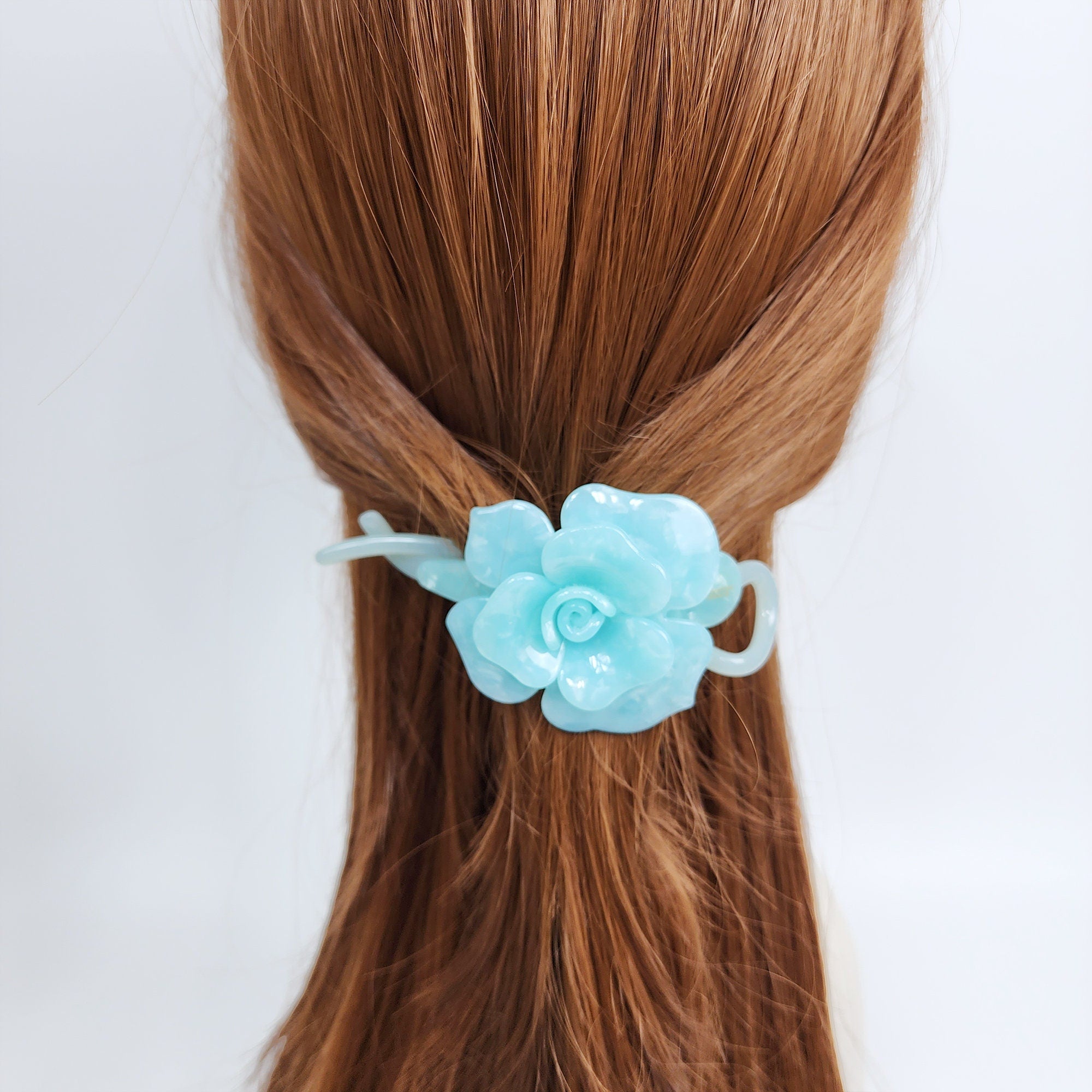 Volume Flower Banana Claw Clip / Tortoise Shell Hair Comb Barrette / French Hair Pin / Floral Hair Clips for Woman